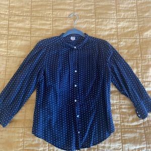 J.Crew button up navy blouse